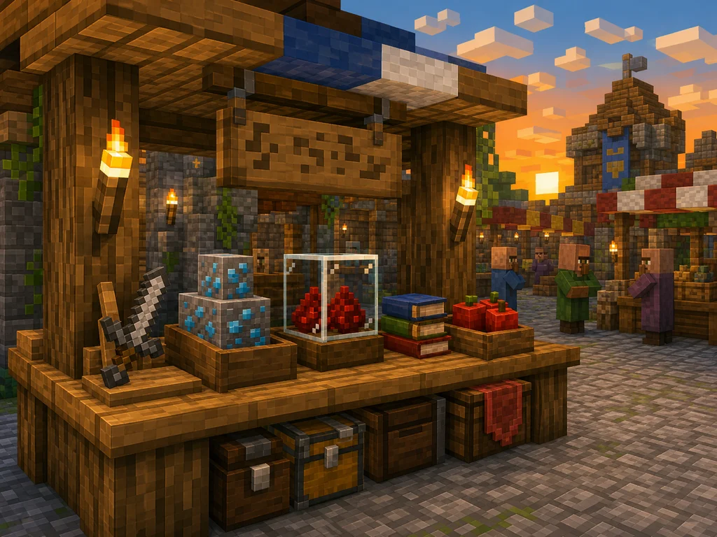 voxel マーケットスタンドと並ぶアイテム